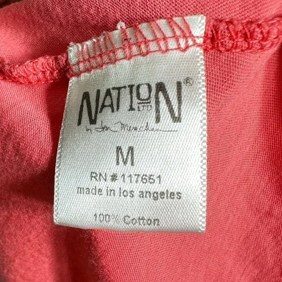 Nation LTD Jen‎ Menchaca Coral Pink Cotton Scoop Neck Tank Top Womens Medium - Picture 7 of 7